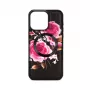 Capa em pele Evelatus para Apple iPhone 14 Pro com design de fecho flor preta