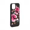 Capa em pele Evelatus para Apple iPhone 15 com design de fecho flor preta
