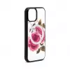 Capa em pele Evelatus para Apple iPhone 14 com design de fecho flor branca