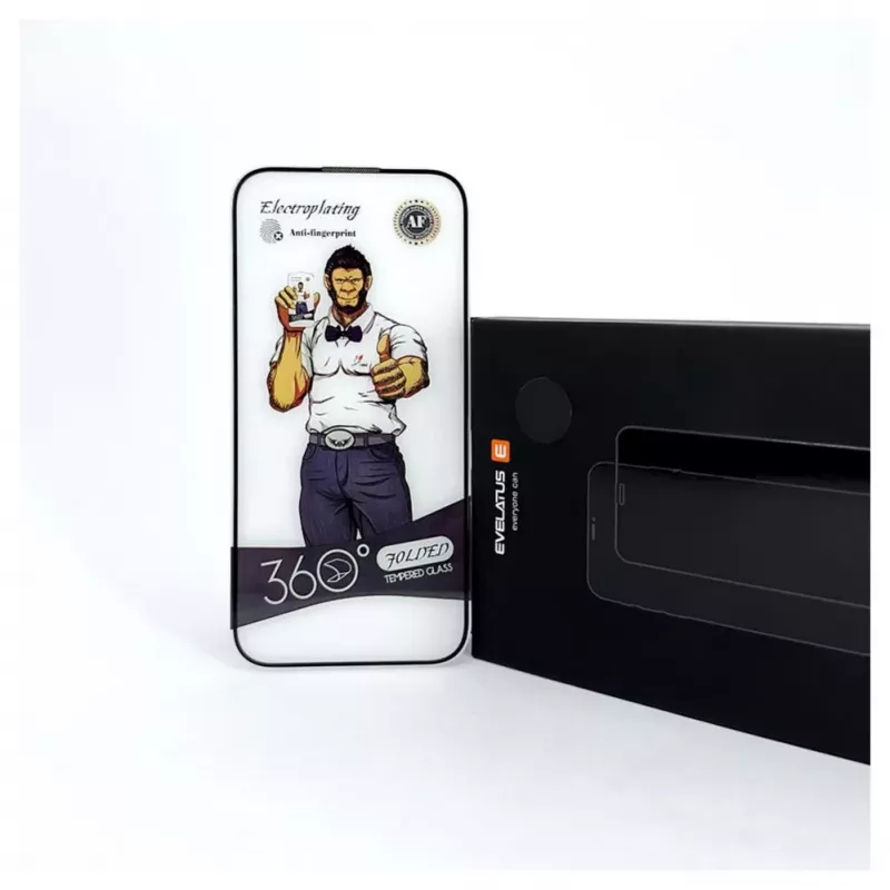 Evelatus Apple iPhone 15 Plus 2.5D Full Cover Glass Anti-Static Light Preto