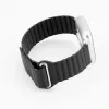 Connect 20mm bracelete magnética em pele-silicone Loop com cabeça plana (130mm M/L) preto