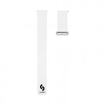 Connect 20mm bracelete magnética em pele-silicone Loop com cabeça plana (130mm M/L) branco