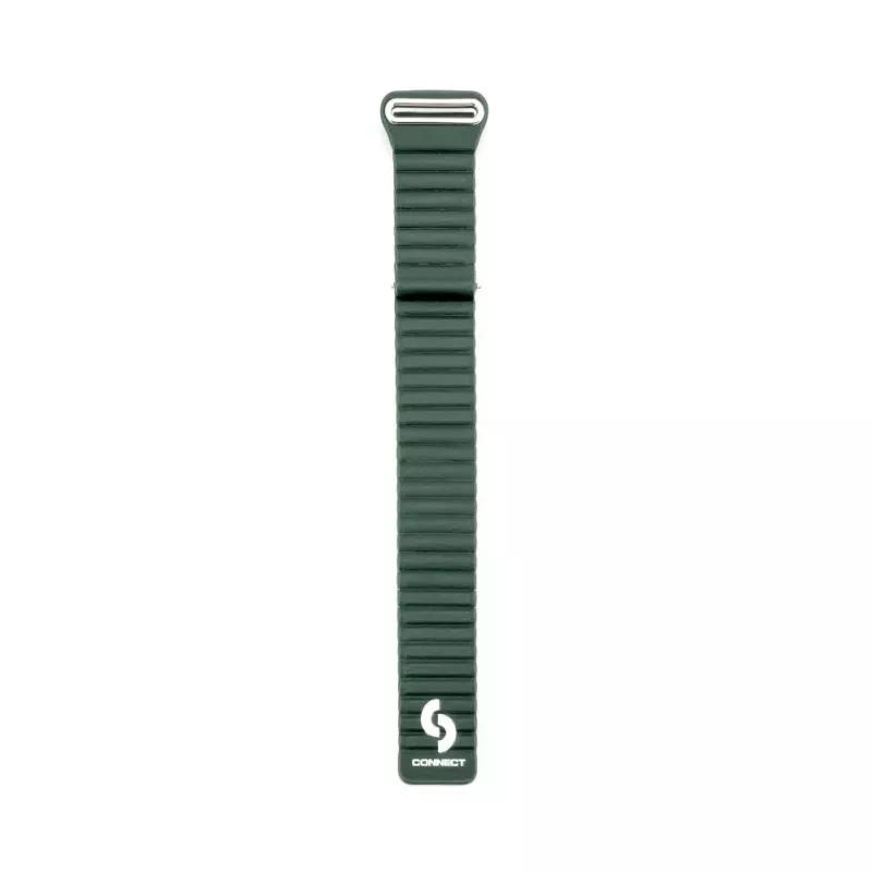 Connect 20mm bracelete de relógio magnética em pele-silicone Loop com cabeça plana (130mm M/L) verde floresta