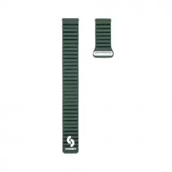 Connect 20mm bracelete de relógio magnética em pele-silicone Loop com cabeça plana (130mm M/L) verde floresta