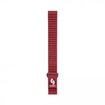 Connect 20mm bracelete magnética em pele-silicone Loop com cabeça plana (130mm M/L) vermelho vinho