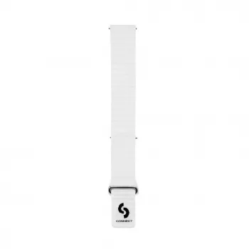 Connect 22mm bracelete de relógio magnética em pele-silicone Loop com cabeça plana (130mm M/L) branco