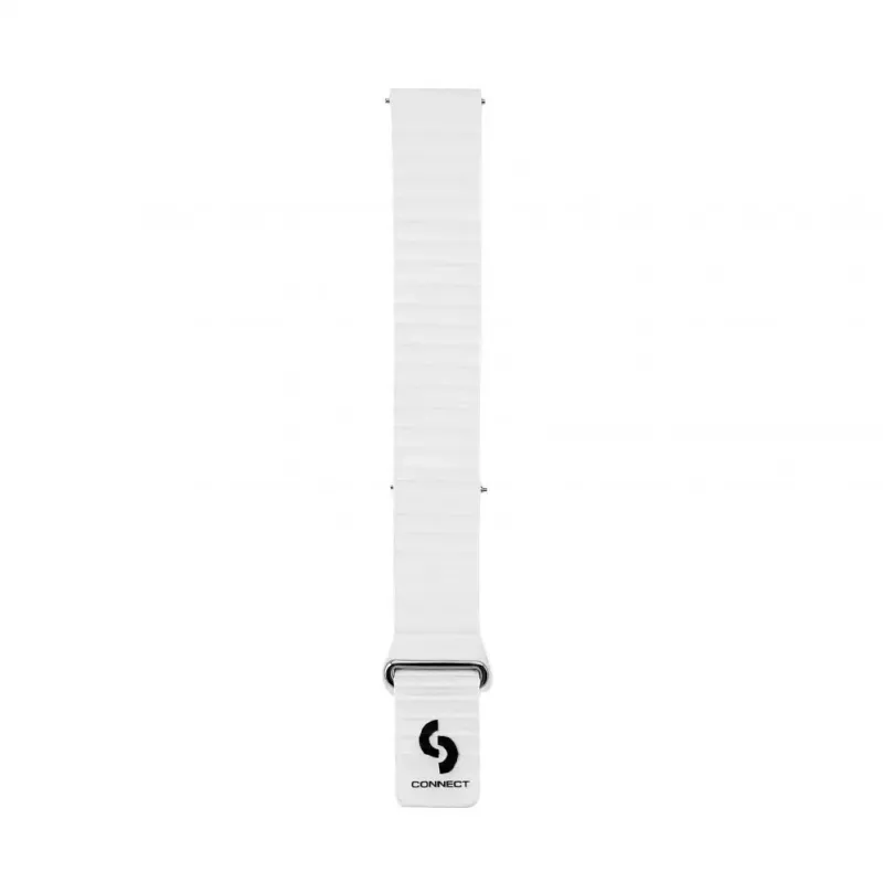 Connect 22mm bracelete de relógio magnética em pele-silicone Loop com cabeça plana (130mm M/L) branco