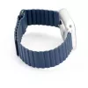 Connect 22mm bracelete de relógio magnética em pele-silicone Loop com cabeça plana (130mm M/L) azul meia-noite