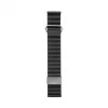 Connect 20mm bracelete de relógio com fecho magnético e parte traseira em pele (130mm M/L) preto