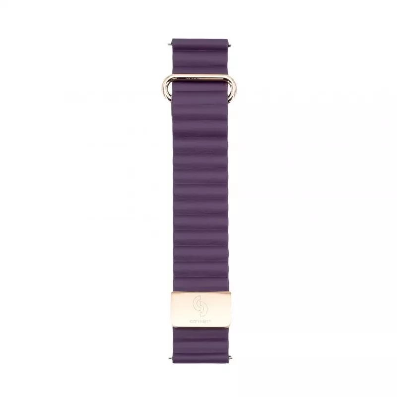 Connect 22mm bracelete de relógio com fecho magnético e parte traseira em pele (130mm M/L) cereja carmesim