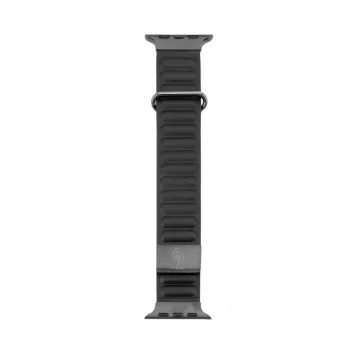 Connect Watch 38/40/41mm bracelete de relógio com fecho magnético e parte traseira em pele, preto