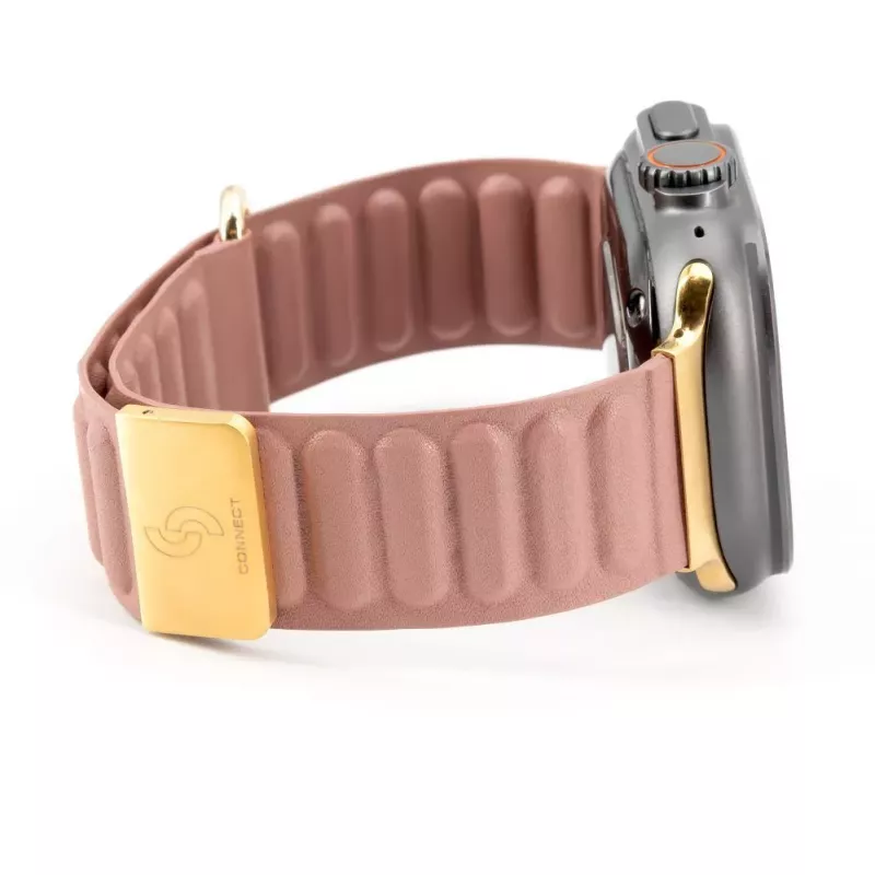 Connect Watch 38/40/41mm Cortical Back Buckle Bracelete de relógio com fecho magnético, rosa