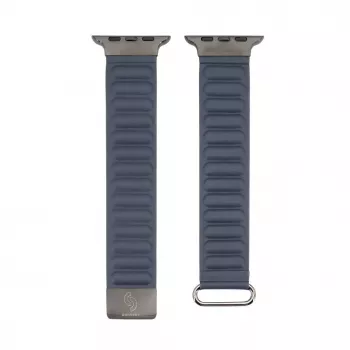 Connect Watch 38/40/41mm bracelete de relógio com fecho magnético e parte traseira em pele azul índigo