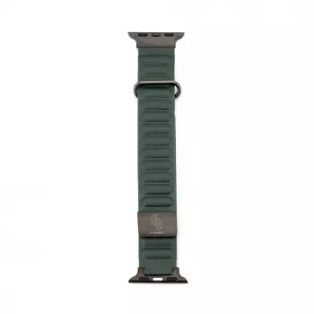 Pulseira Connect Watch 42/44/45mm em pele PU premium com fecho magnético Cedar Green