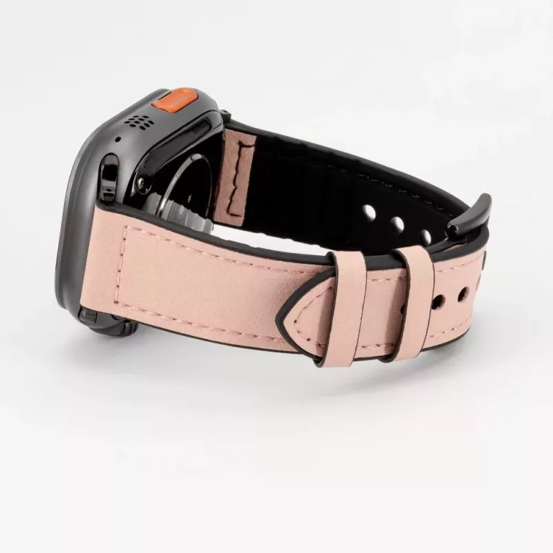 Pulseira Connect Watch 38/40/41mm em pele com remendo de silicone (132mm M/L) Pink Sand
