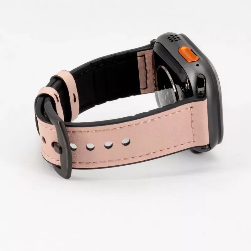 Pulseira Connect Watch 38/40/41mm em pele com remendo de silicone (132mm M/L) Pink Sand