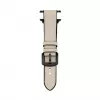 Pulseira Connect Watch 38/40/41mm em pele com remendo de silicone (132mm M/L) Branco