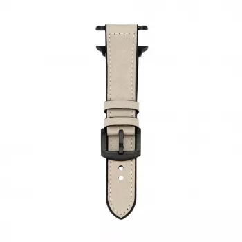 Pulseira Connect Watch 38/40/41mm em pele com remendo de silicone (132mm M/L) Branco
