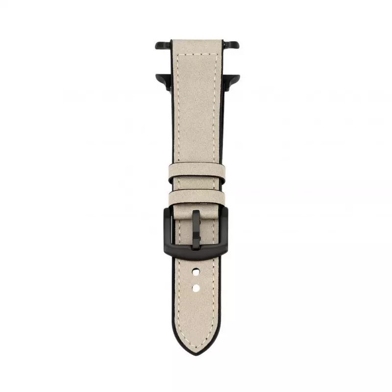 Pulseira Connect Watch 38/40/41mm em pele com remendo de silicone (132mm M/L) Branco