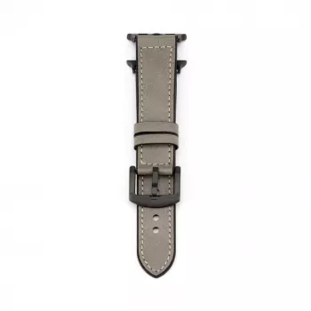 Pulseira Connect Watch 38/40/41mm em pele com remendo de silicone (132mm M/L) Prateado