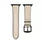 Pulseira Connect Watch 42/44/45mm em pele com remendo de silicone (132mm M/L) Branco