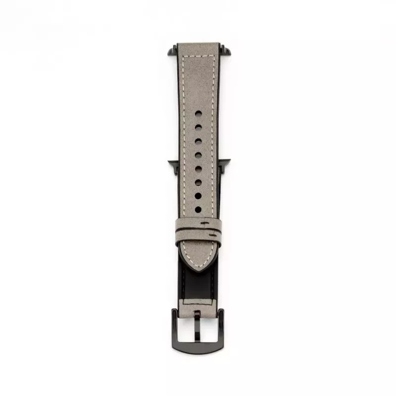 Pulseira Connect Watch 42/44/45mm em pele com remendo de silicone (132mm M/L) Prateado