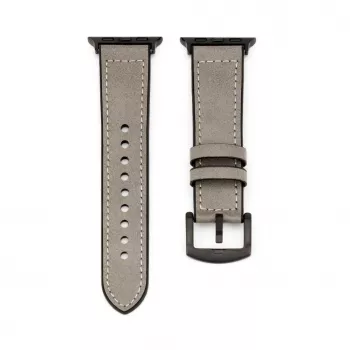 Pulseira Connect Watch 42/44/45mm em pele com remendo de silicone (132mm M/L) Prateado