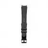 Pulseira Connect 20mm em pele com remendo de silicone (130mm M/L) Preto