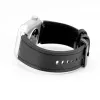Pulseira Connect 20mm em pele com remendo de silicone (130mm M/L) Preto