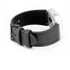 Pulseira Connect 20mm em pele com remendo de silicone (130mm M/L) Preto