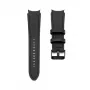 Pulseira Connect 20mm em pele com remendo de silicone (130mm M/L) Preto