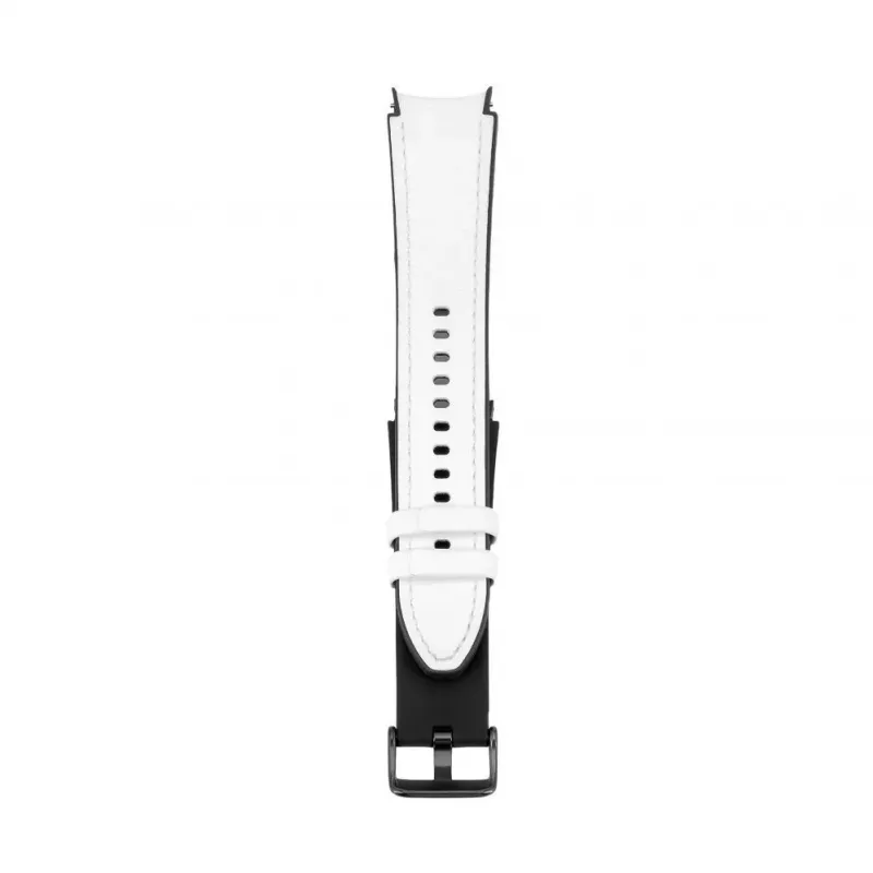 Pulseira Connect 20mm em pele com remendo de silicone (130mm M/L) Branco