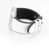 Pulseira Connect 20mm em pele com remendo de silicone (130mm M/L) Branco