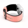 Pulseira Connect 20mm em pele com remendo de silicone (130mm M/L) Rosa