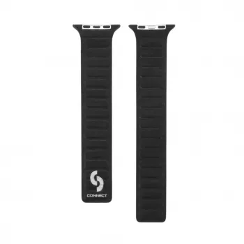 Pulseira Connect Watch 38/40/41mm em sarja fina tecida com corrente magnética Preto