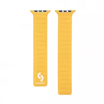 Pulseira Connect Watch 38/40/41mm em sarja fina tecida com corrente magnética Amarelo