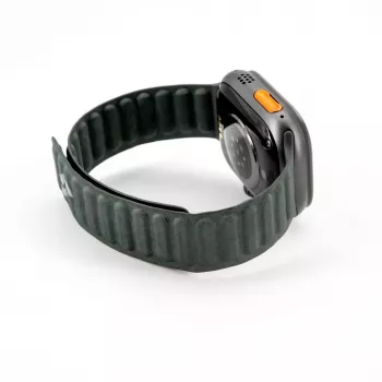 Pulseira Connect Watch 38/40/41mm em sarja fina tecida com corrente magnética Verde