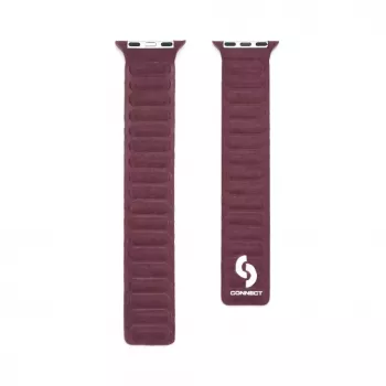 Pulseira Connect Watch 38/40/41mm em sarja fina tecida com corrente magnética Plum