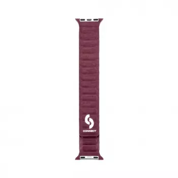 Pulseira Connect Watch 42/44/45mm em sarja fina tecida com corrente magnética Plum