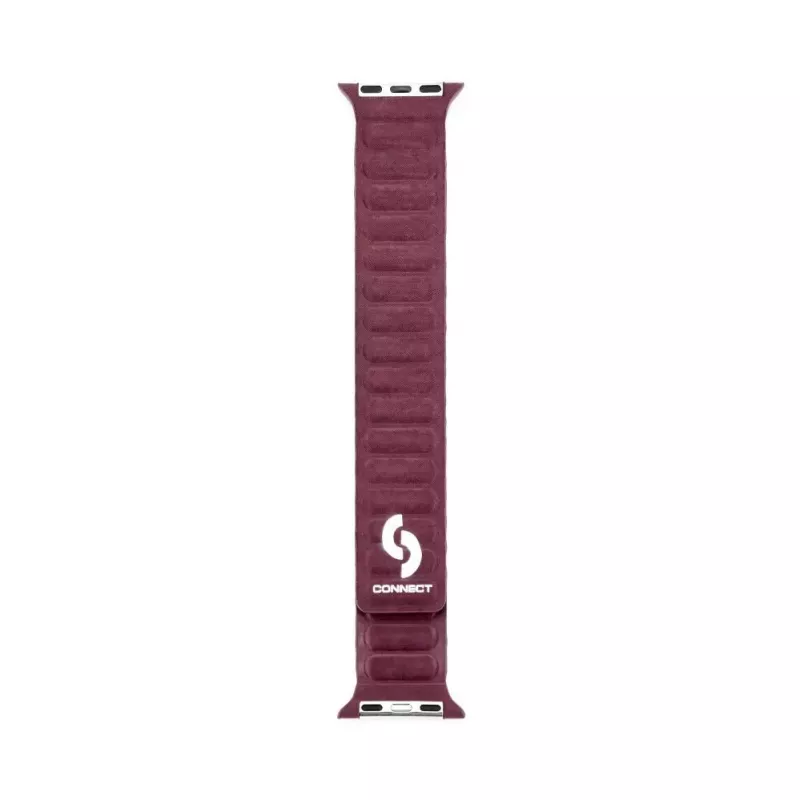 Pulseira Connect Watch 42/44/45mm em sarja fina tecida com corrente magnética Plum