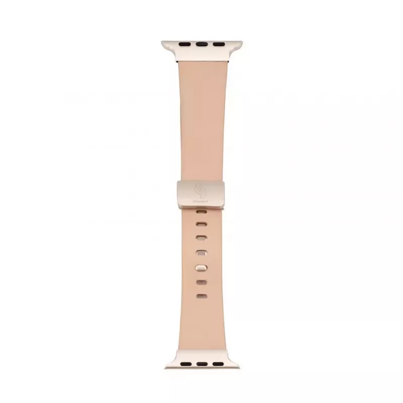 Pulseira Connect Watch 38/40/41mm em pele com fecho de laço simples Rosa