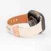 Pulseira Connect Watch 42/44/45mm em pele com fecho de laço simples Branco