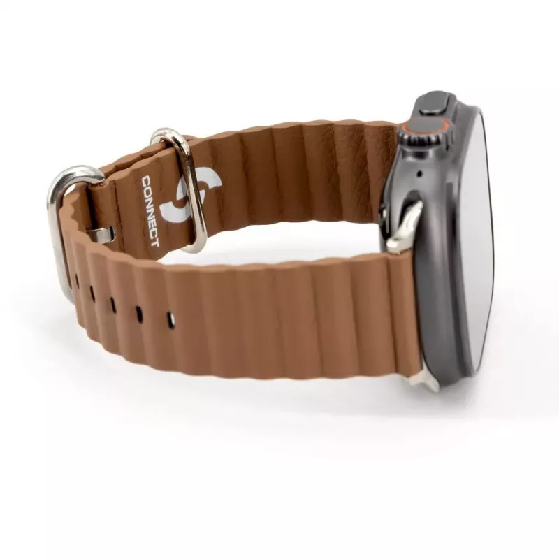 Pulseira Connect Watch 38/40/41mm Marine em pele Castanho