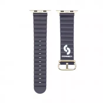 Pulseira Connect Watch 42/44/45mm Marine em pele Azul-marinho