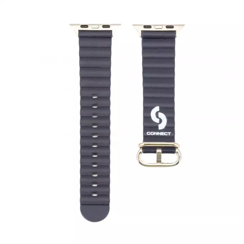 Pulseira Connect Watch 42/44/45mm Marine em pele Azul-marinho