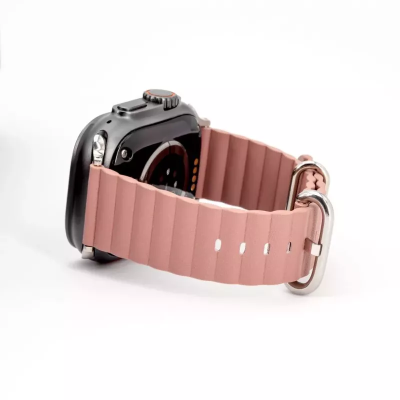 Pulseira Connect Watch 42/44/45mm Marine em pele Roxo-fumado