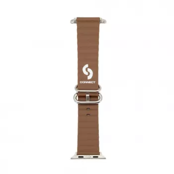 Pulseira Connect Watch 42/44/45mm Marine em pele Castanho