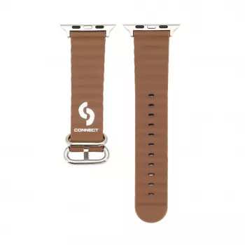 Pulseira Connect Watch 42/44/45mm Marine em pele Castanho