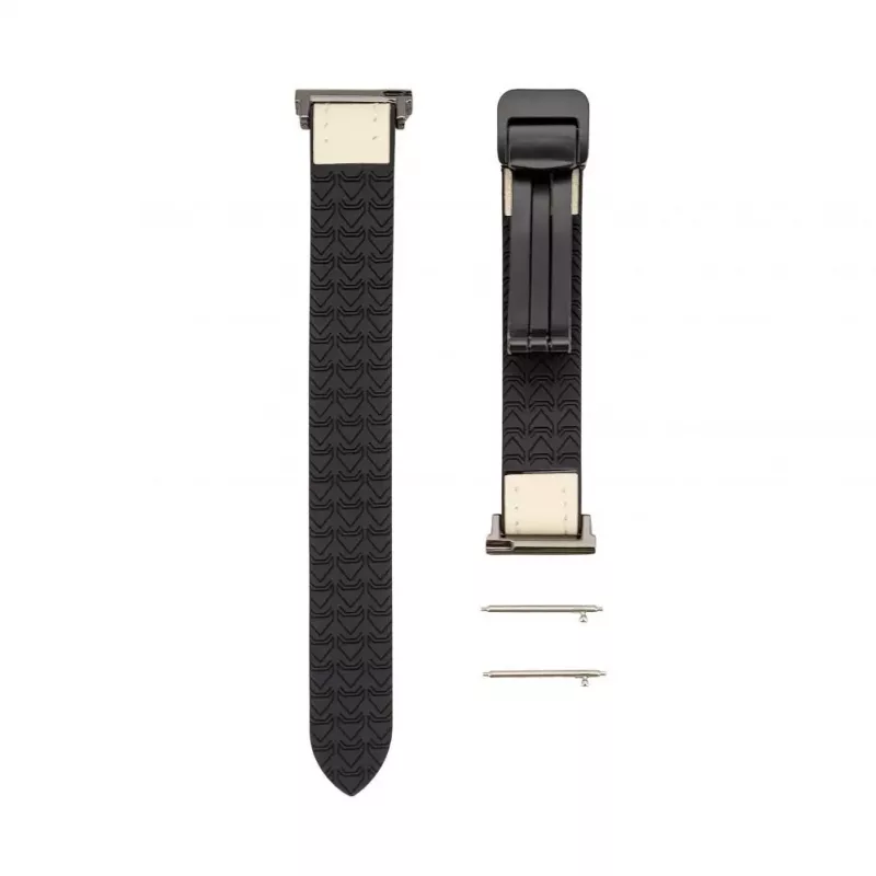 Pulseira Connect 20mm em silicone e pele com fecho magnético Branco