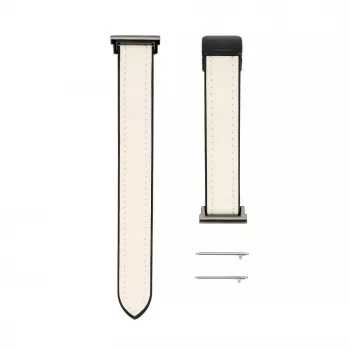 Pulseira Connect 20mm em silicone e pele com fecho magnético Branco